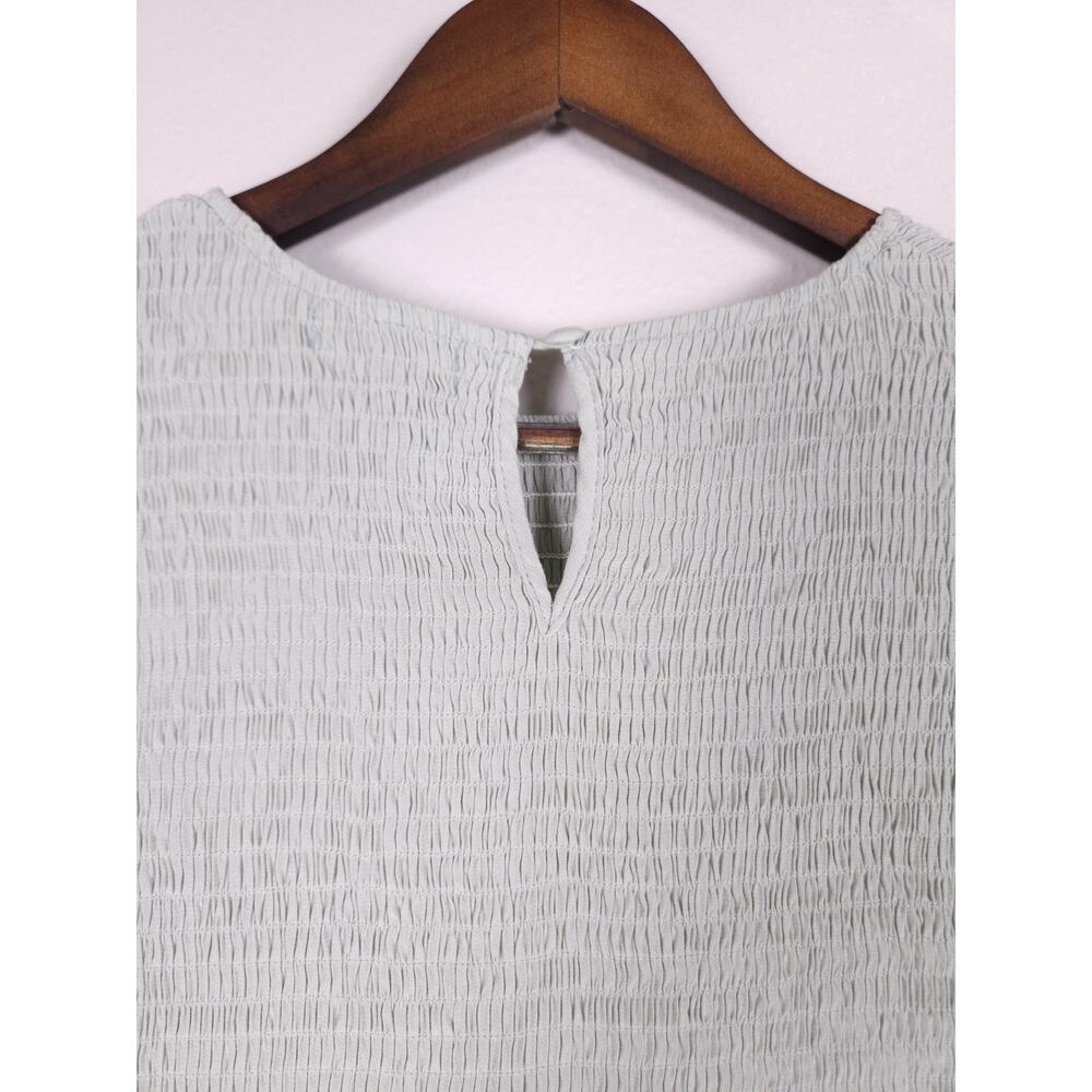 ZESICA Size L Smocked Long Sleeve Ruffle Hem Dress Light Sage Green - Picture 15 of 15